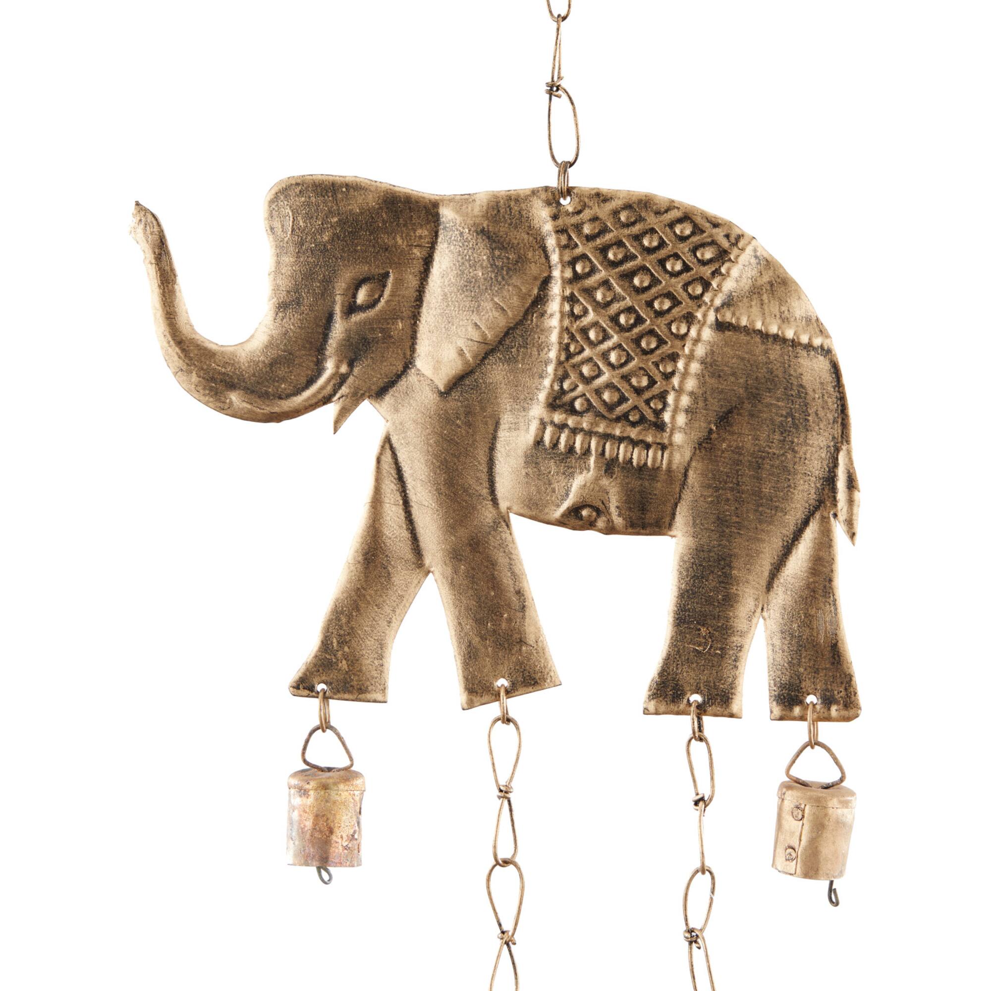 Brass Metal Eclectic Windchime, 10" x 2" x 28"